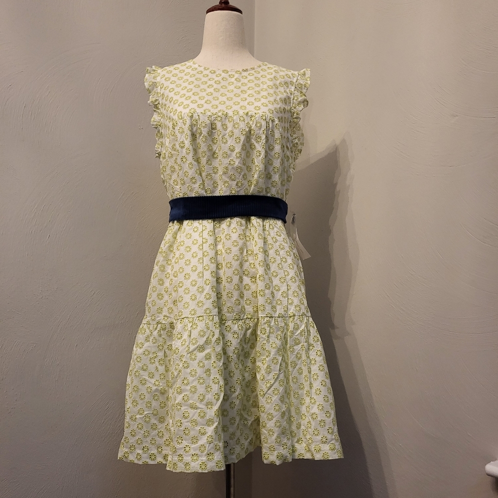 NWT Modcloth Light Green Day Tripping in Eyelet Flower Fields Trapeze Dress M